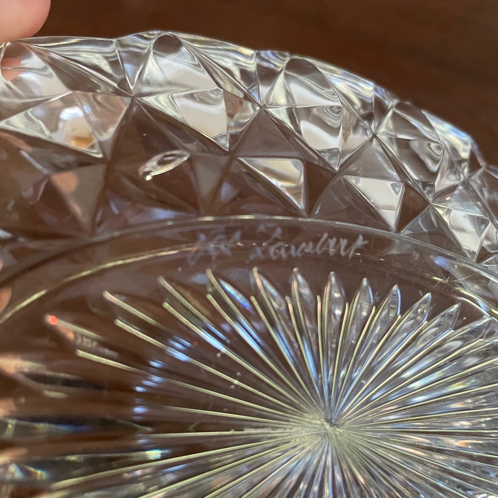 Val St. Lambert Oval Crystal Dish
